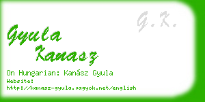 gyula kanasz business card